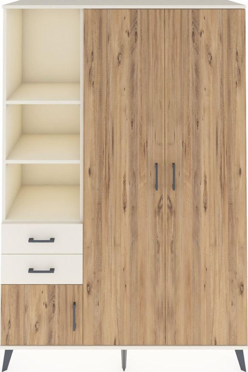 Hyperion Dolap 5 Raflı 2 Çekmeceli 1 Askılı 132 x 44 x 195 cm Aytaşı - Çam - Aytaşı