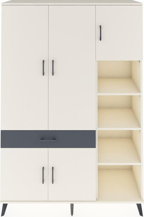 Hyperion Dolap 10 Raflı 1 Çekmeceli 5 Kapaklı 132 x 44 x 195 cm Aytaşı - Aytaşı - Antrasit