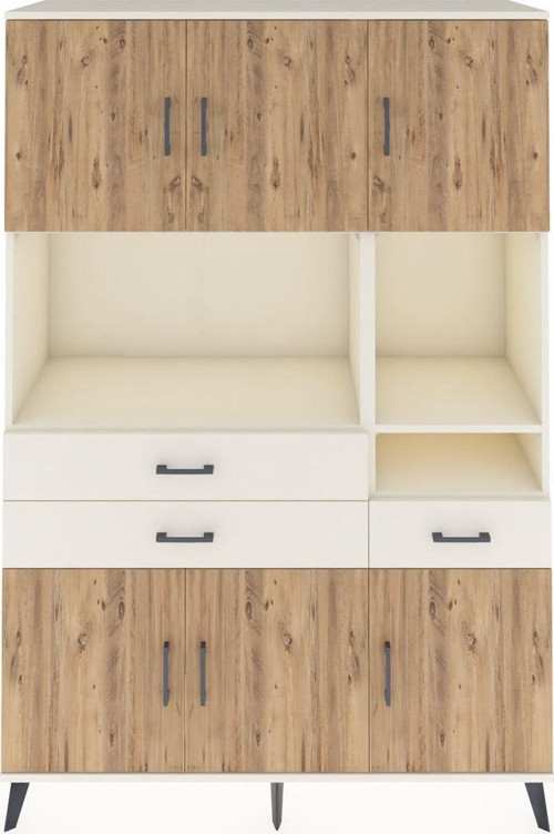 Hyperion Dolap 9 Raflı 3 Çekmeceli 6 Kapaklı 132x44x195 Aytaşı-Çam/Aytaşı