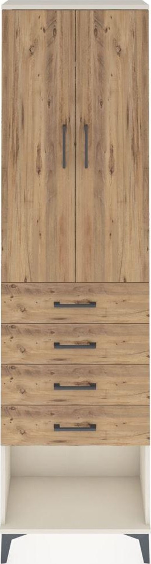 Arges Dolap 2 Raflı 4 Çekmeceli Tek Askılı 60x30x221 Aytaşı-Çam
