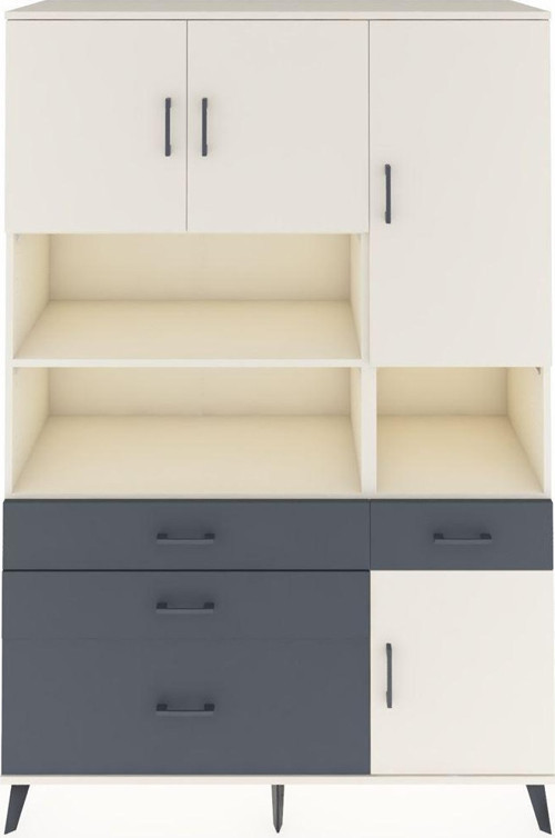 Hyperion Dolap 9 Raflı 4 Çekmeceli 4 Kapaklı 132x44x195 Aytaşı-Aytaşı/Antrasit