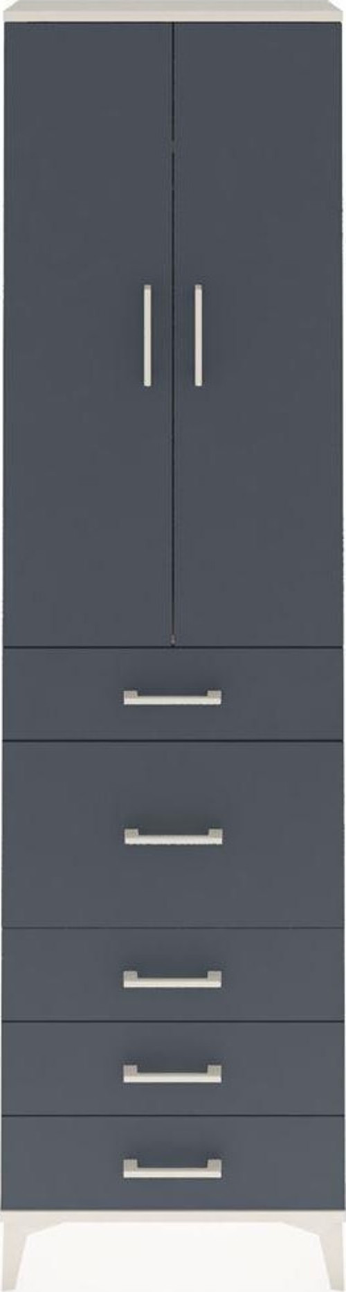 Arges Dolap 2 Raflı 5 Çekmeceli 2 Kapaklı 60x30x221 Aytaşı-Antrasit