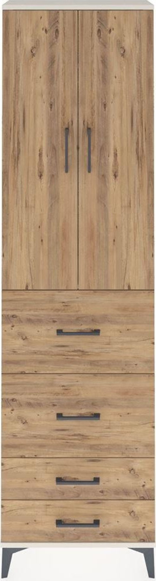 Arges Dolap 2 Raflı 4 Çekmeceli Tek Askılı 60x30x221 Aytaşı-Çam