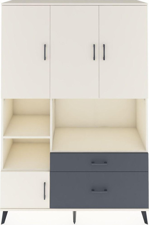 Hyperion Dolap 7 Raflı 2 Çekmeceli 5 Kapaklı 132 x 44 x 195 cm Aytaşı - Aytaşı - Antrasit