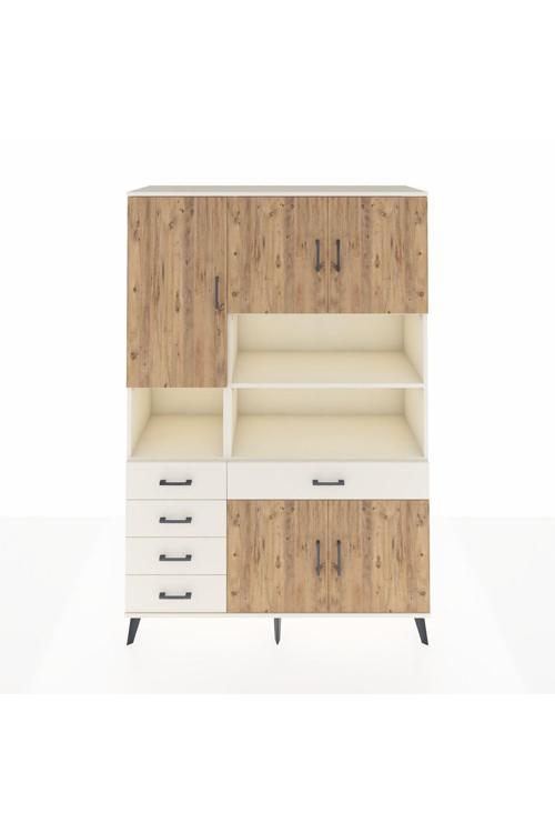 Hyperion Dolap 9 Raflı 5 Çekmeceli 5 Kapaklı 132 x 44 x 195 cm Aytaşı - Çam - Aytaşı
