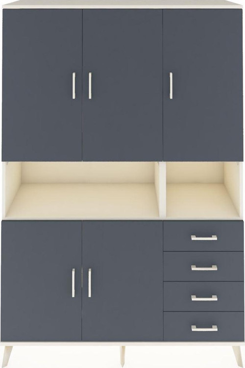 Hyperion Gardrop 7 Raflı 4 Çekmeceli 5 Kapaklı 132 x 44 x 195 cm Aytaşı - Antrasit