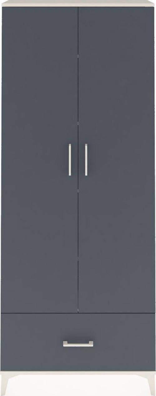 Arges Dolap 5 Raflı Tek Çekmeceli 2 Kapaklı 88x30x221 Aytaşı-Antrasit