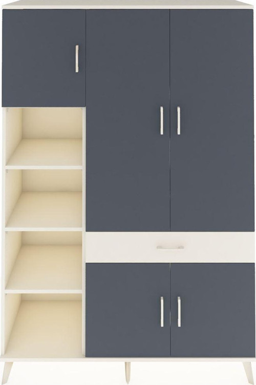 Hyperion Dolap 8 Raflı 1 Çekmeceli 5 Kapaklı 132 x 44 x 195 cm Aytaşı - Antrasit - Aytaşı