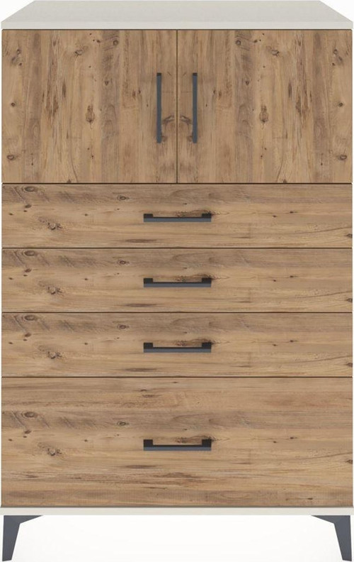 Hyperion Dolap Tek Raflı 4 Çekmeceli 2 Kapaklı 88x44x134 Aytaşı-Çam