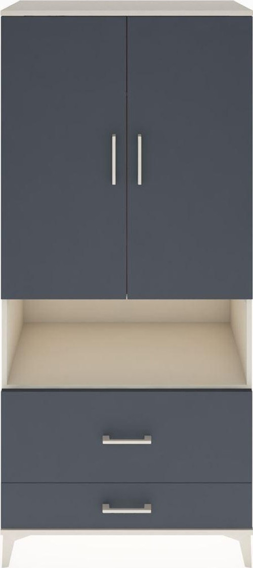 Hyperion Dolap 2 Raflı 2 Çekmeceli Tek Askılı 88x44x195 Aytaşı-Antrasit