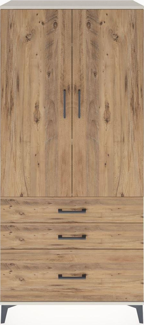 Hyperion Dolap 4 Raflı 3 Çekmeceli 2 Kapaklı 88x44x195 Aytaşı-Çam