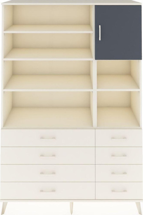 Hyperion Dolap 8 Raflı 8 Çekmeceli 1 Kapaklı 132 x 44 x 195 cm Aytaşı - Antrasit - Aytaşı
