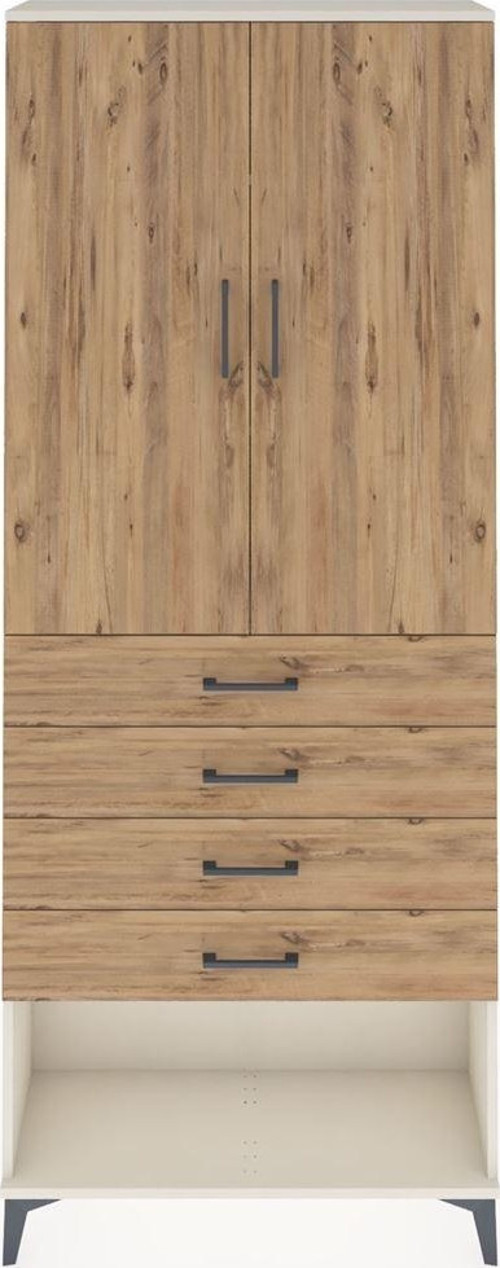 Arges Dolap 3 Raflı 4 Çekmeceli 2 Kapaklı 88x30x221 Aytaşı-Çam