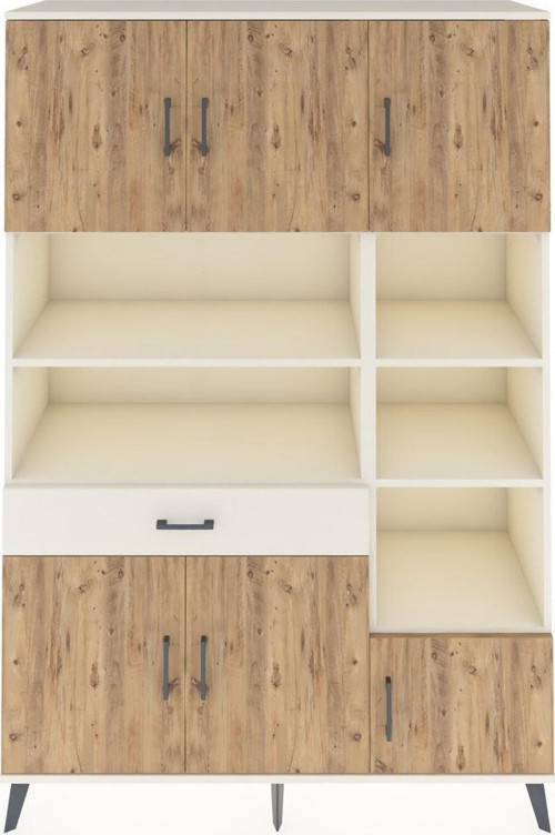 Hyperion Dolap 10 Raflı Tek Çekmeceli 6 Kapaklı 132x44x195 Aytaşı-Çam/Aytaşı