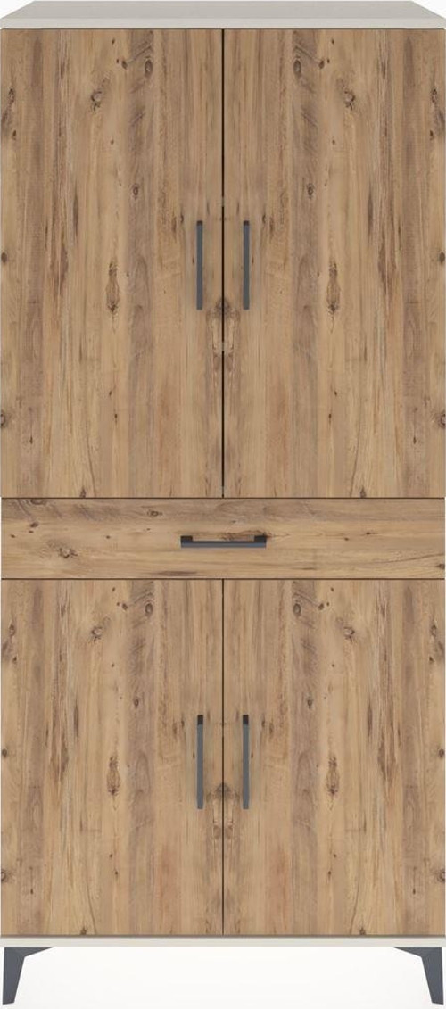 Hyperion Dolap 4 Raflı 1 Çekmeceli 4 Kapaklı 88 x 44 x 195 cm Aytaşı - Çam