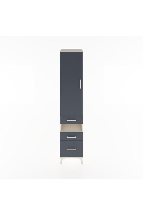 Hyperion Dolap 4 Raflı 3 Çekmeceli Tek Kapaklı 44x44x221 Aytaşı-Antrasit