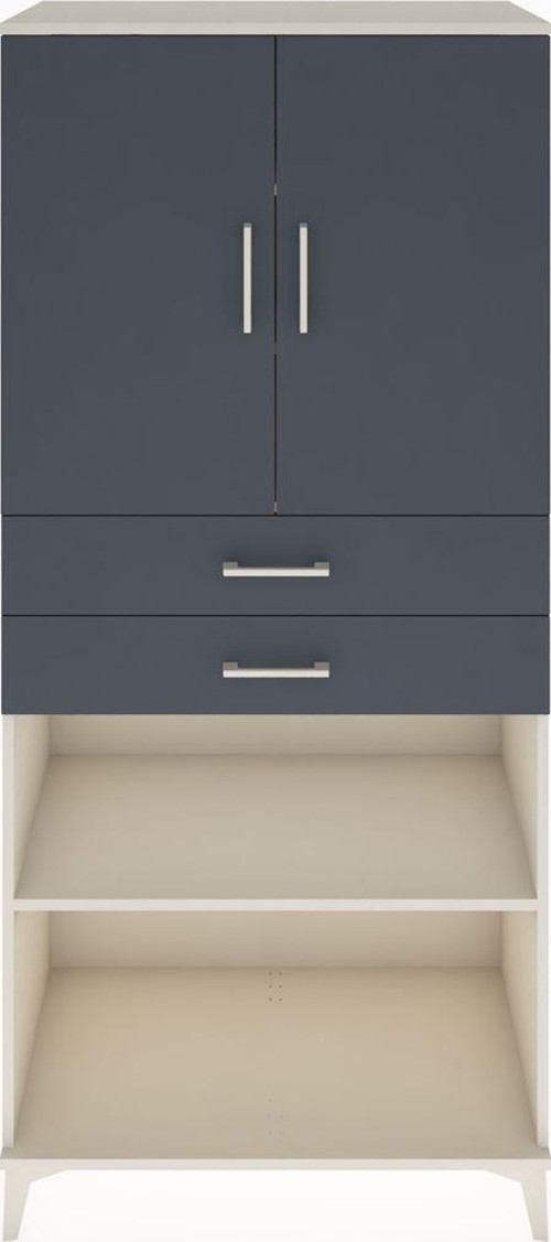 Hyperion Dolap 4 Raflı 2 Çekmeceli 2 Kapaklı 88x44x195 Aytaşı-Antrasit