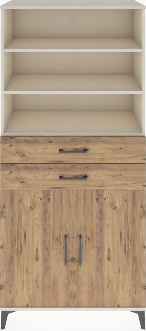 Hyperion Dolap 4 Raflı 2 Çekmeceli 2 Kapaklı 88x44x195 Aytaşı-Çam