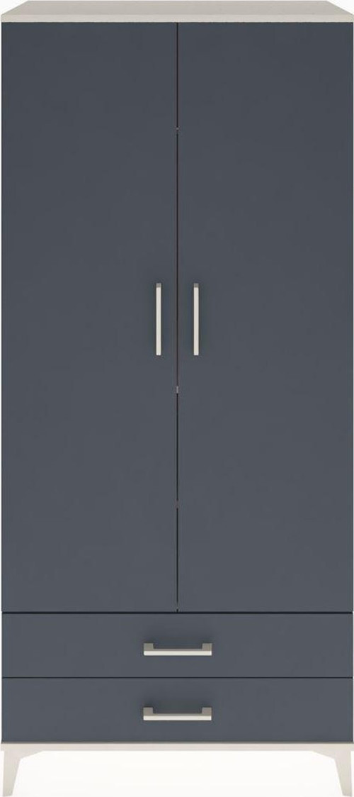 Hyperion Dolap 3 Raflı 2 Çekmeceli Tek Askılı 88x44x195 Aytaşı-Antrasit