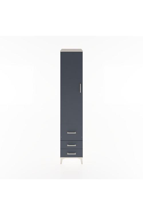 Hyperion Dolap 4 Raflı 3 Çekmeceli Tek Kapaklı 44x44x221 Aytaşı-Antrasit