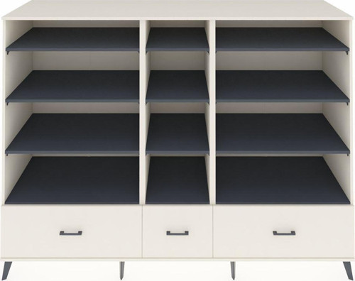Kronos Dolap 12 Raflı 3 Çekmeceli 220 x 59 x 163 cm Aytaşı - Antrasit - Aytaşı
