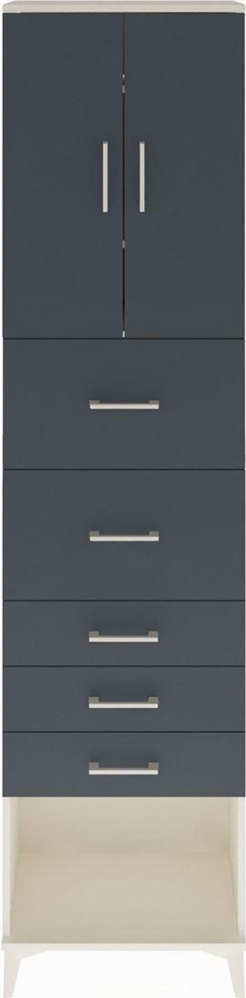 Arges Dolap 3 Raflı 5 Çekmeceli 2 Kapaklı 60 x 30 x 243 cm Aytaşı - Antrasit