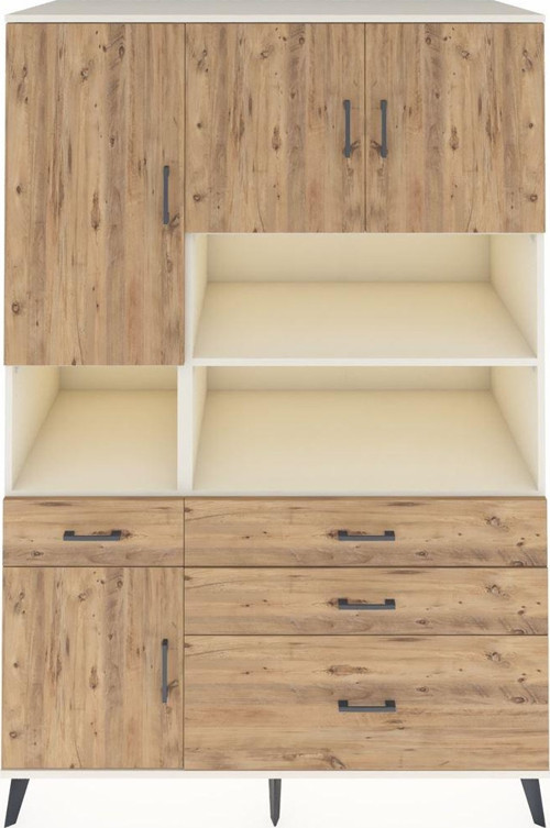 Kronos Dolap 9 Raflı 4 Çekmeceli 4 Kapaklı 132 x 59 x 195 cm Aytaşı - Çam - Çam