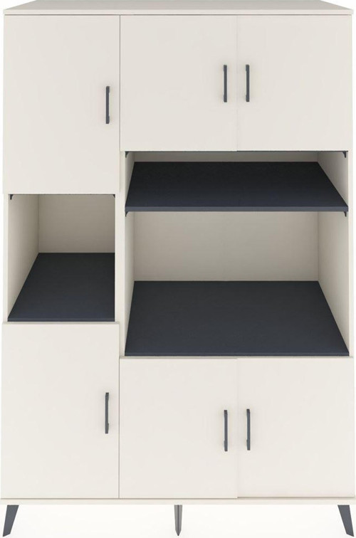 Kronos Dolap 9 Raflı 6 Kapaklı 132 x 59 x 195 cm Aytaşı - Aytaşı - Antrasit