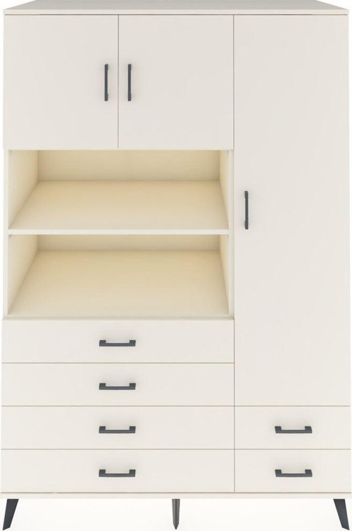 Kronos Dolap 9 Raflı 6 Çekmeceli 3 Kapaklı 132 x 59 x 195 cm Aytaşı - Aytaşı - Aytaşı