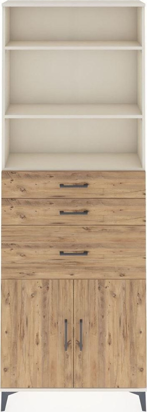 Arges Dolap 4 Raflı 3 Çekmeceli 2 Kapaklı 88x30x243 Aytaşı-Çam