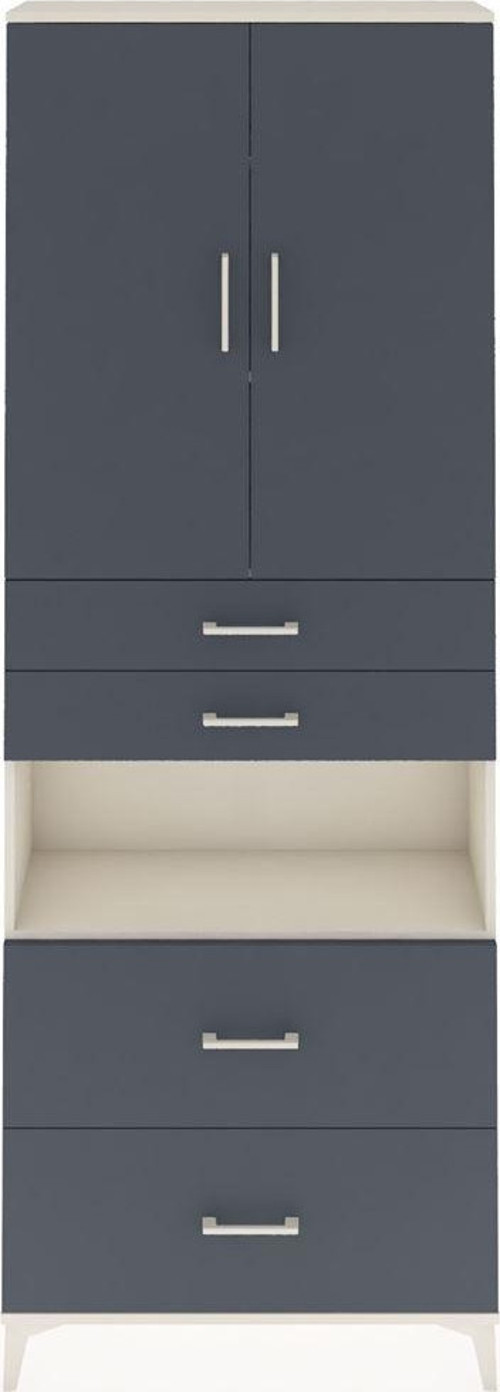 Arges Dolap 4 Raflı 4 Çekmeceli 2 Kapaklı 88 x 30 x 243 cm Aytaşı - Antrasit