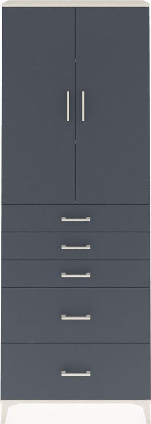 Arges Dolap 3 Raflı 5 Çekmeceli 2 Kapaklı 88x30x243 Aytaşı-Antrasit