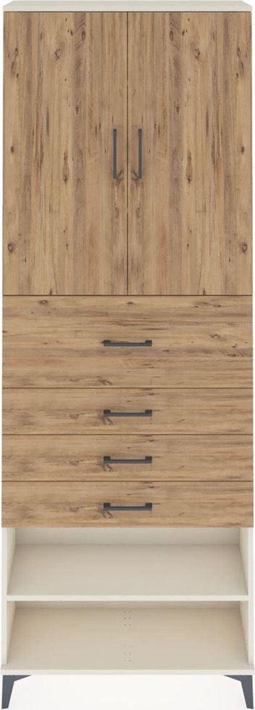Arges Dolap 4 Raflı 4 Çekmeceli 2 Kapaklı 88x30x243 Aytaşı-Çam