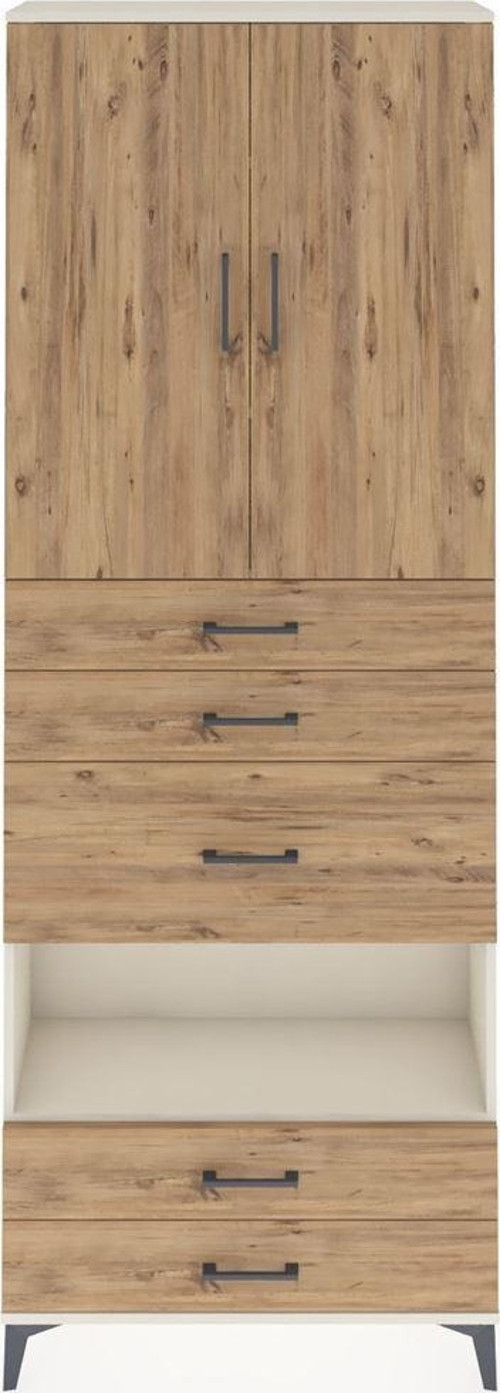 Arges Dolap 4 Raflı 5 Çekmeceli 2 Kapaklı 88x30x243 Aytaşı-Çam