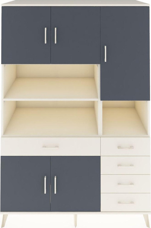 Kronos Dolap 9 Raflı 5 Çekmeceli 5 Kapaklı 132 x 59 x 195 cm Aytaşı - Antrasit - Aytaşı