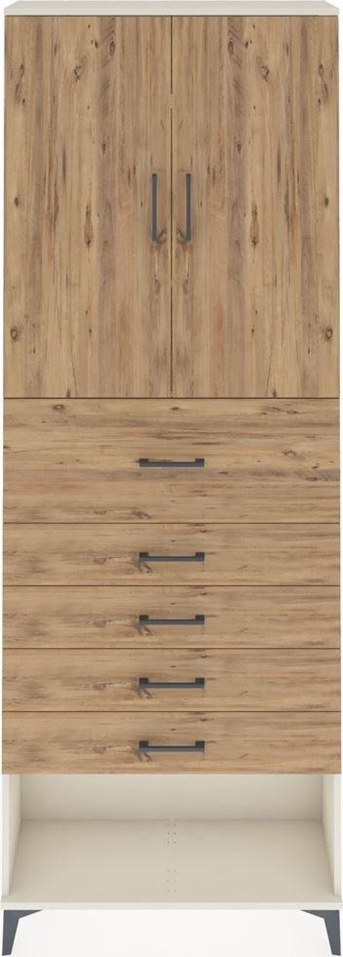 Arges Dolap 3 Raflı 5 Çekmeceli 2 Kapaklı 88x30x243 Aytaşı-Çam