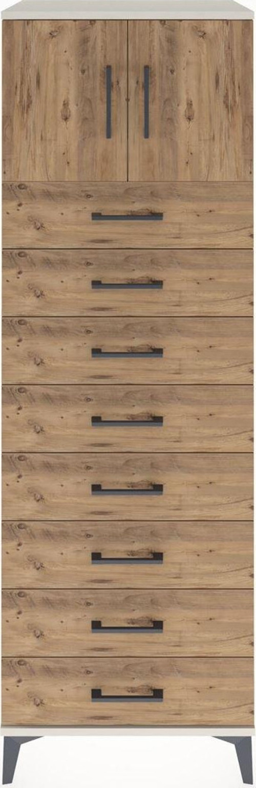 Hyperion Dolap 1 Raflı 8 Çekmeceli 2 Kapaklı 60 x 44 x 182 cm Aytaşı - Çam