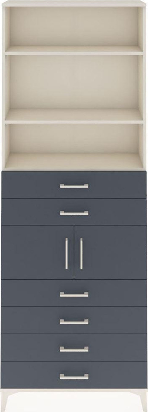 Arges Dolap 4 Raflı 6 Çekmeceli 2 Kapaklı 88x30x243 Aytaşı-Antrasit