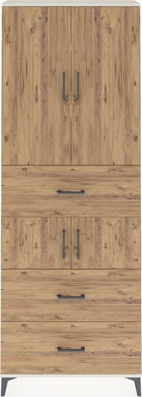 Arges Dolap 4 Raflı 3 Çekmeceli 4 Kapaklı 88x30x243 Aytaşı-Çam