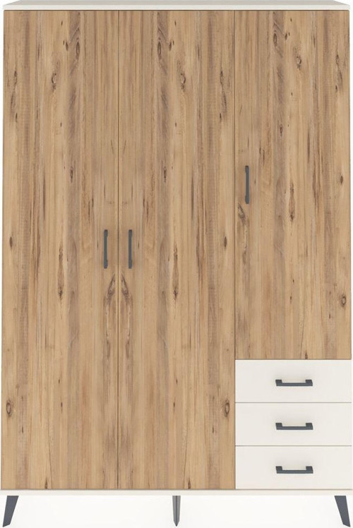 Arges Dolap 6 Raflı 3 Çekmeceli Tek Askılı 132x30x195 Aytaşı-Çam/Aytaşı