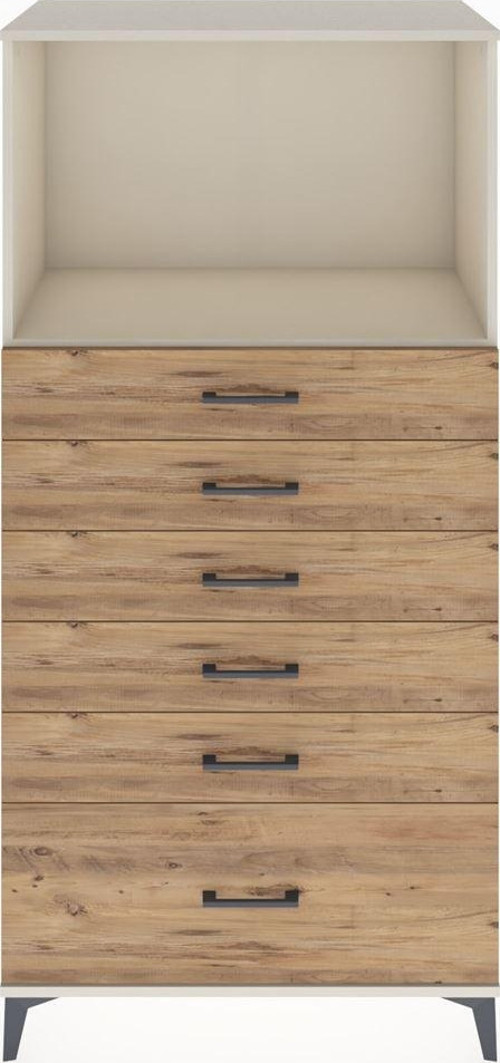 Hyperion Dolap Tek Raflı 6 Çekmeceli 88x44x182 Aytaşı-Çam