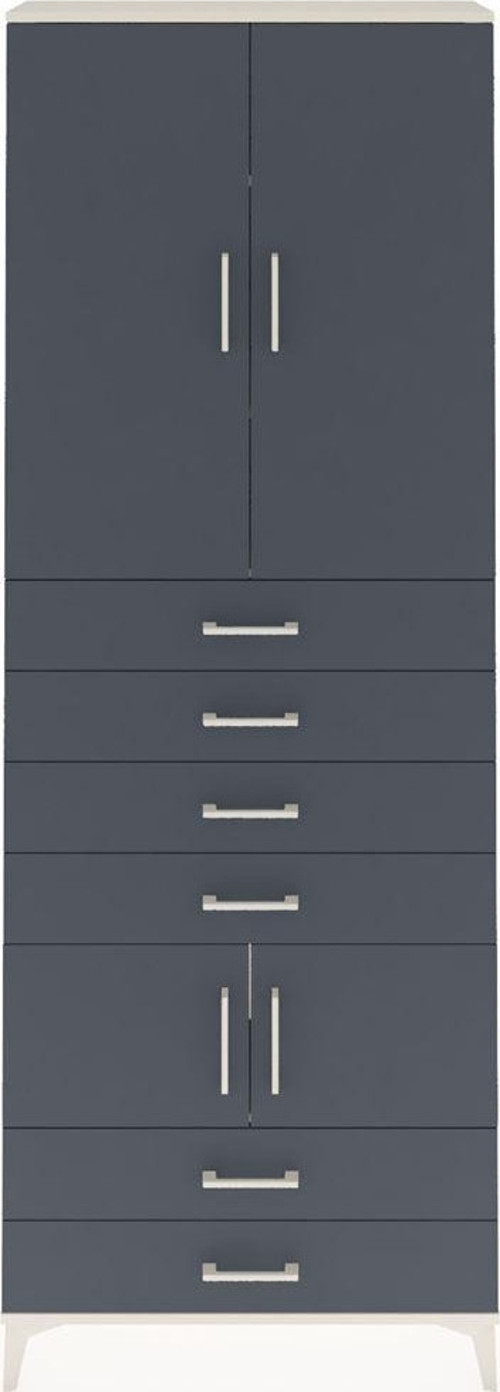 Arges Dolap 4 Raflı 6 Çekmeceli 4 Kapaklı 88 x 30 x 243 cm Aytaşı - Antrasit