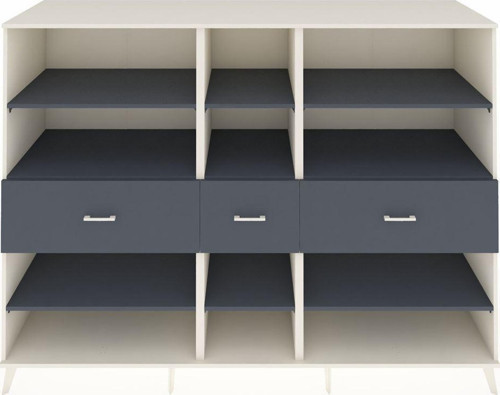 Kronos Dolap 9 Raflı 3 Çekmeceli 220 x 59 x 163 cm Aytaşı - Antrasit