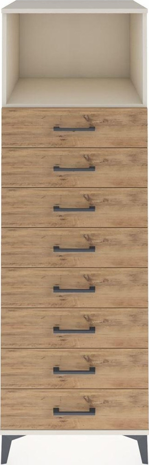 Kronos Dolap 1 Raflı 8 Çekmeceli 60 x 59 x 182 cm Aytaşı - Çam