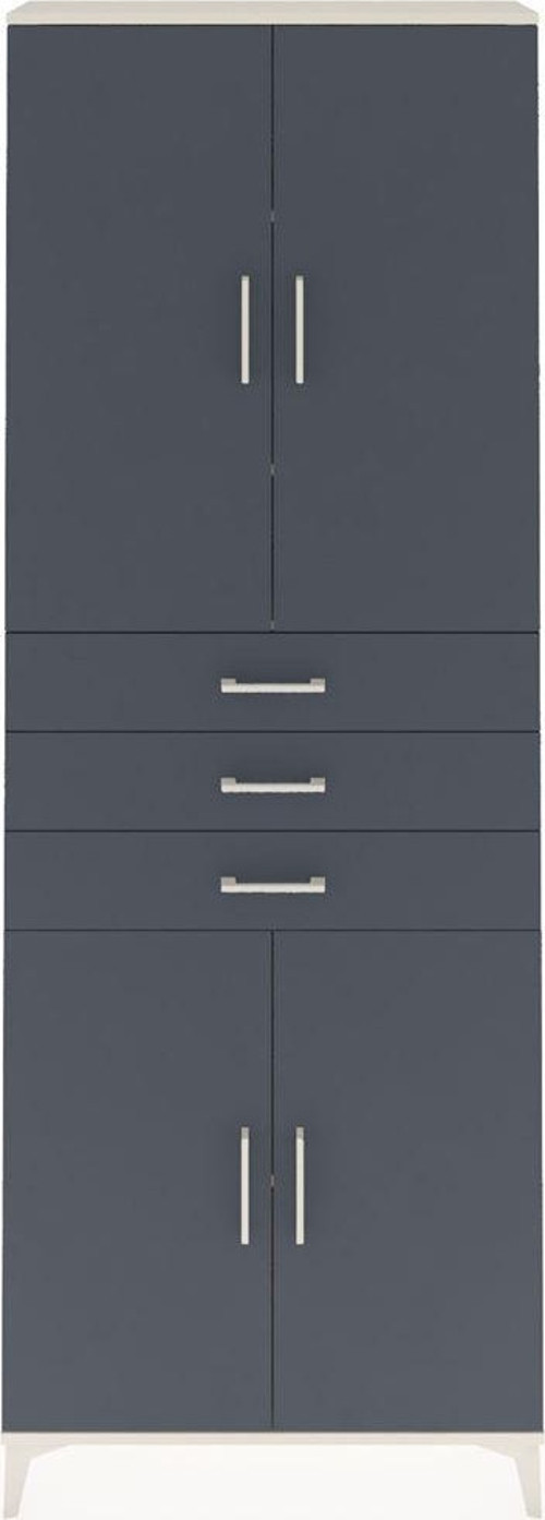 Arges Dolap 4 Raflı 3 Çekmeceli 4 Kapaklı 88x30x243 Aytaşı-Antrasit