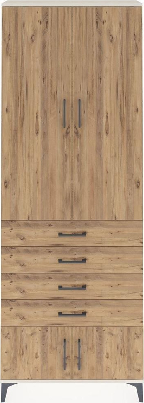 Arges Dolap 4 Raflı 4 Çekmeceli 4 Kapaklı 88 x 30 x 243 cm Aytaşı - Çam