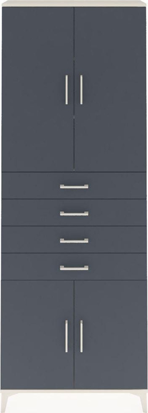 Arges Dolap 3 Raflı 4 Çekmeceli 4 Kapaklı 88 x 30 x 243 cm Aytaşı - Antrasit