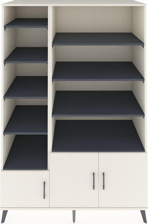 Kronos Dolap 10 Raflı 3 Kapaklı 132 x 59 x 195 cm Aytaşı - Aytaşı - Antrasit