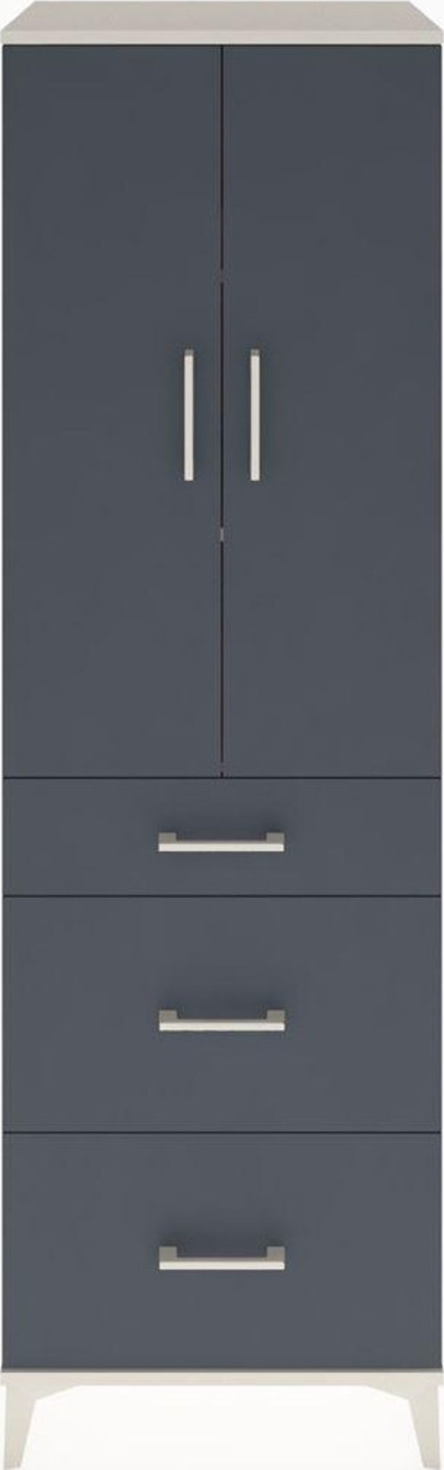 Hyperion Dolap 3 Raflı 3 Çekmeceli 2 Kapaklı 60x44x195 Aytaşı-Antrasit