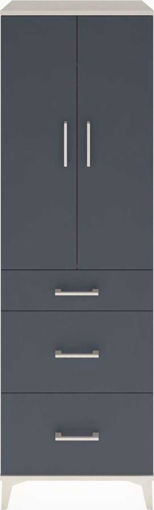 Hyperion Dolap Tek Raflı 3 Çekmeceli Tek Askılı 60x44x195 Aytaşı-Antrasit